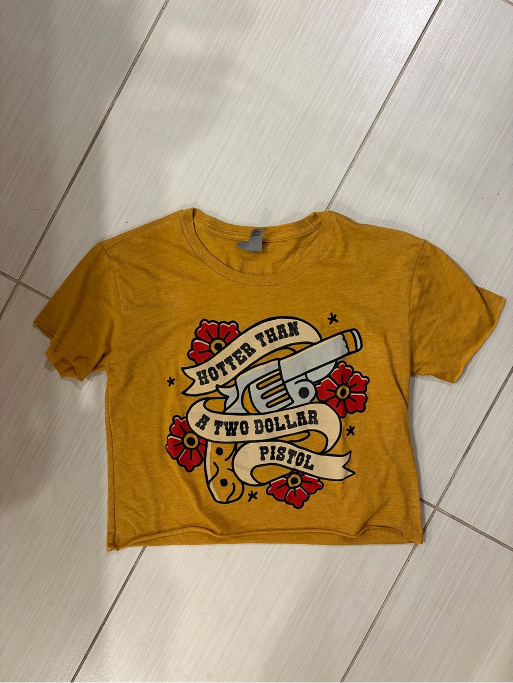 ‘Hotter Than A Two Dollar Pistol' Western Cowgirl Graphic Crop Top